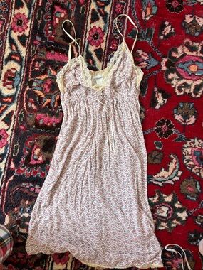 Eberjey Pink Printed Lace-Trim Chemise